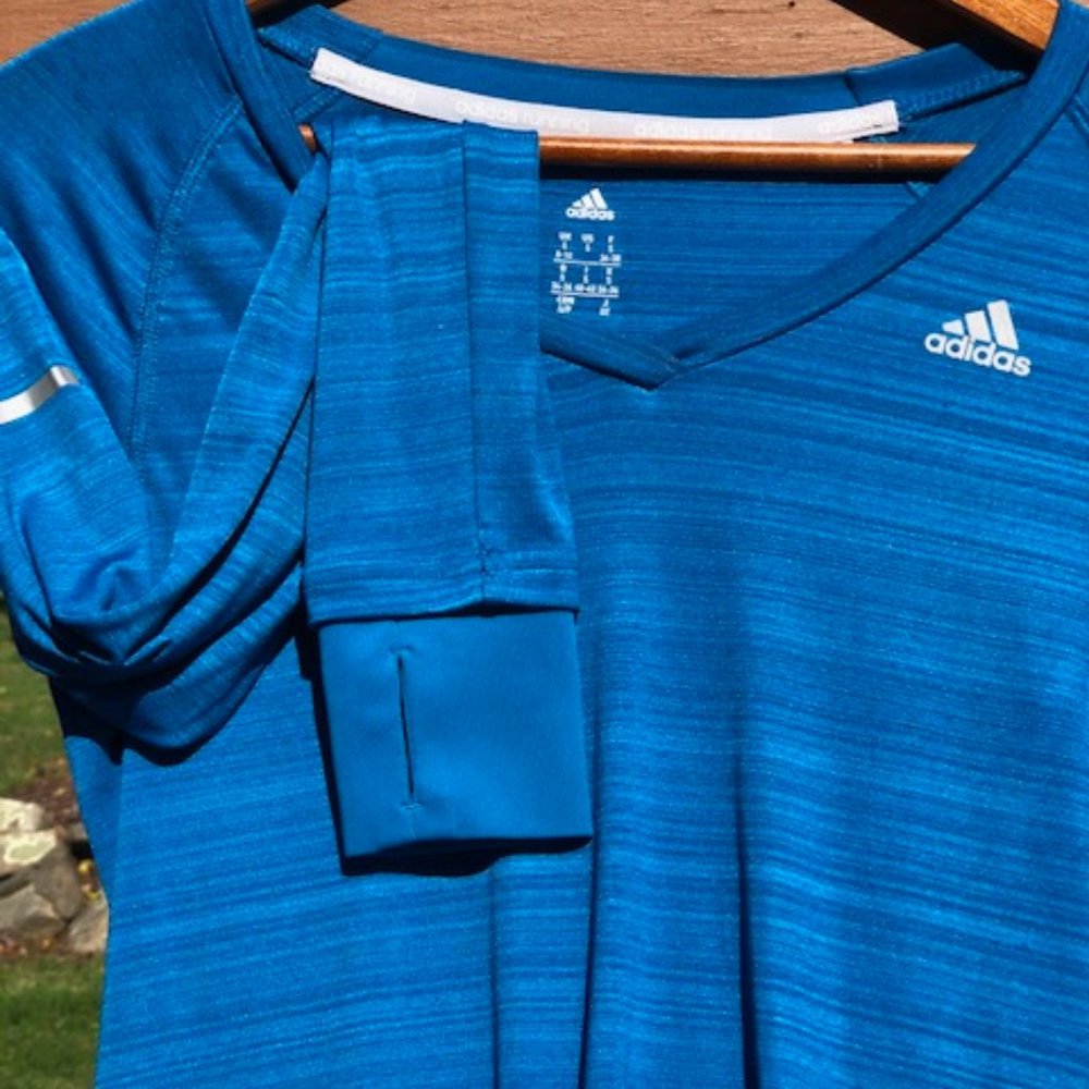 ADIDAS Women's V-Neck Long Sleeve Tee Shirt